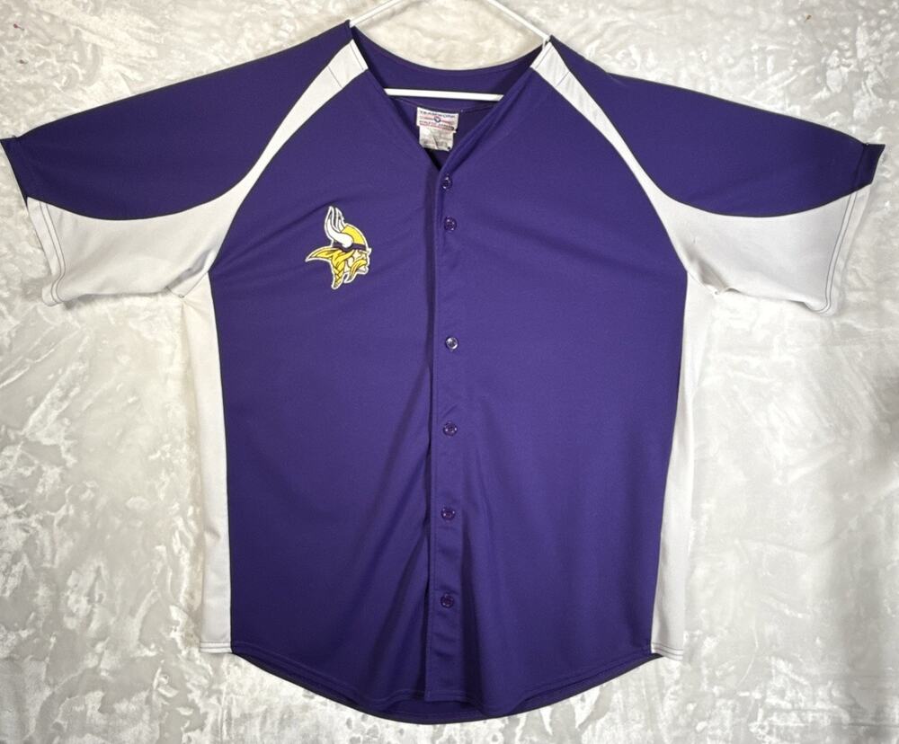 Vintage Teamwork Athletic Apparel Jersey Size 2XL Vikings Patch Sewn On Chest